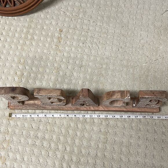 Wood Peace Sign for Home Decor, 20” x 6” x 2”. - Picture 4 of 6